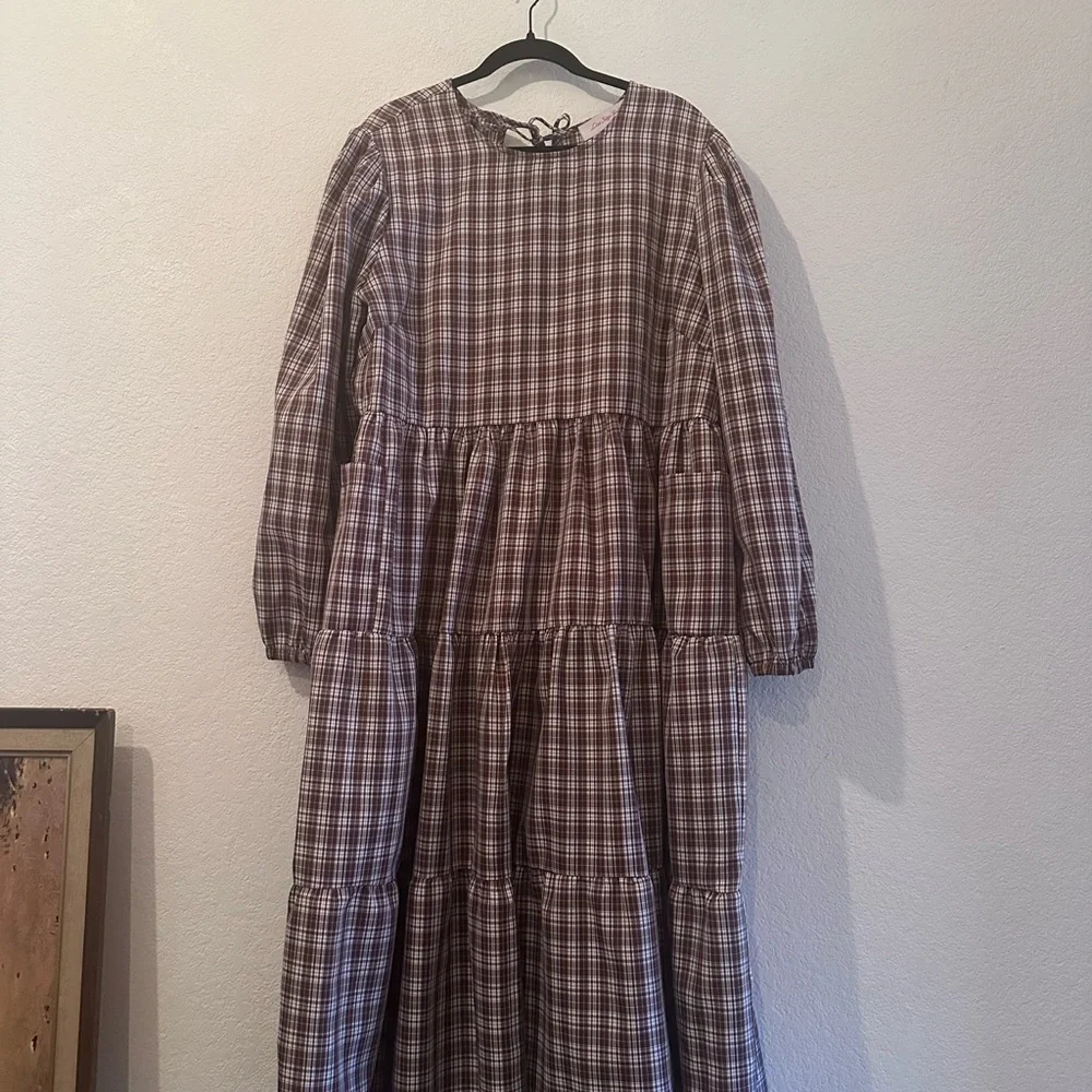 Lisa Says Gah Brown Plaid Dress 3XL - Picture 1 of 6